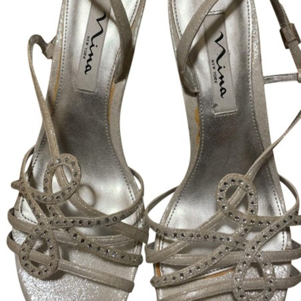 Nina silver glimmer stilettos